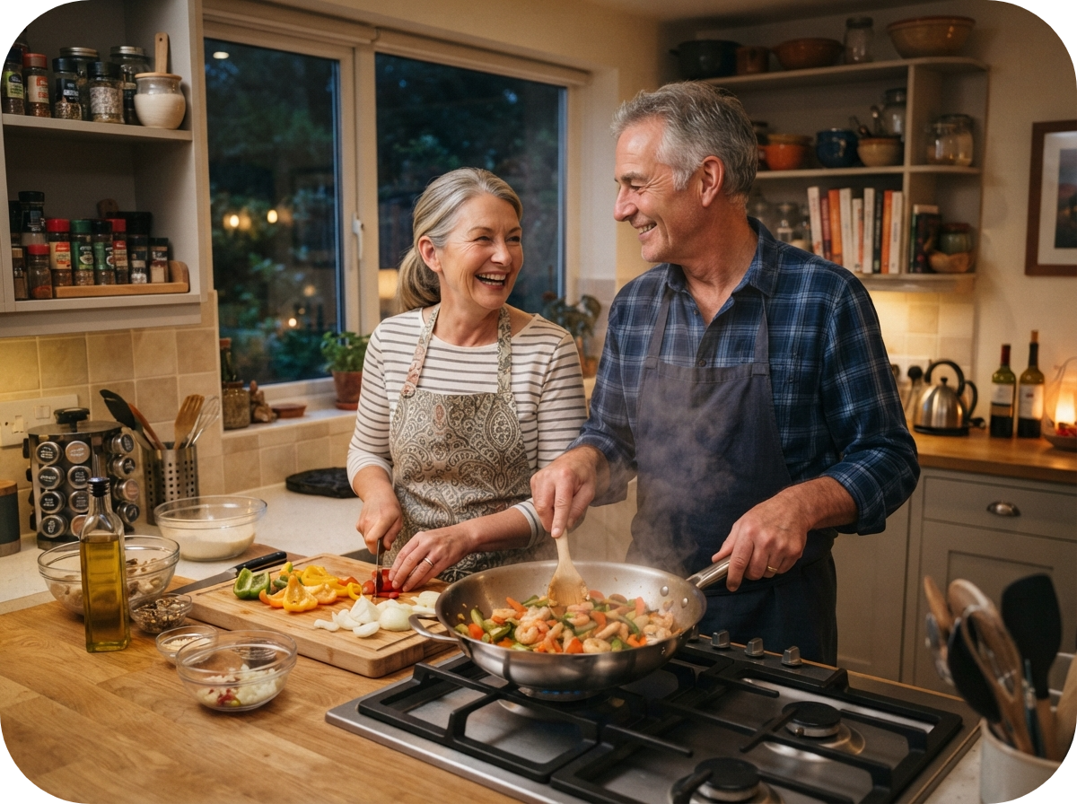 Len and Lorraine in the kitchen