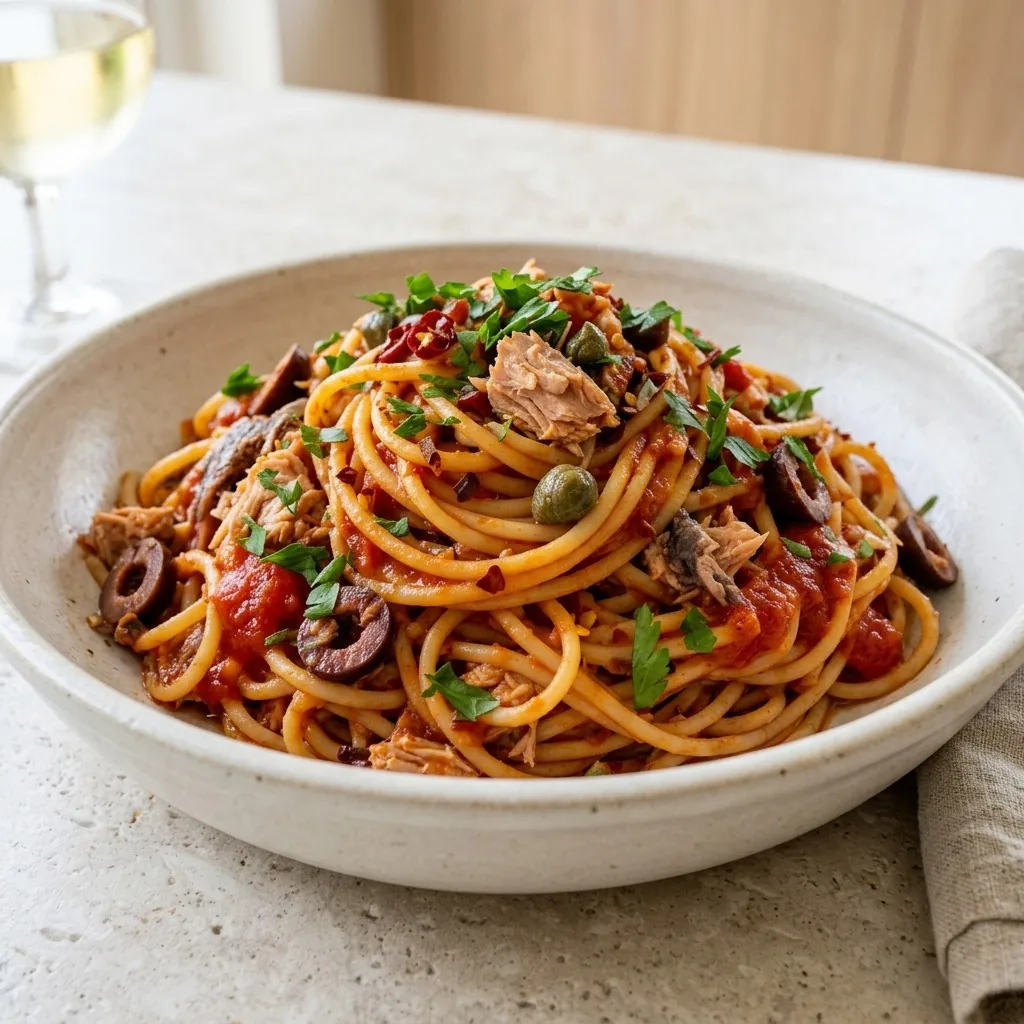 Pasta alla Puttanesca di Tonno
