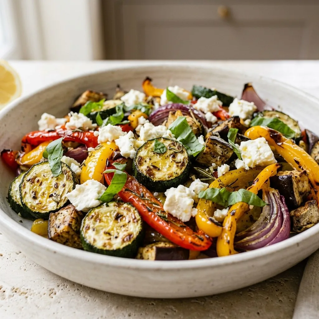 Roasted Mediterranean Vegetables with Feta