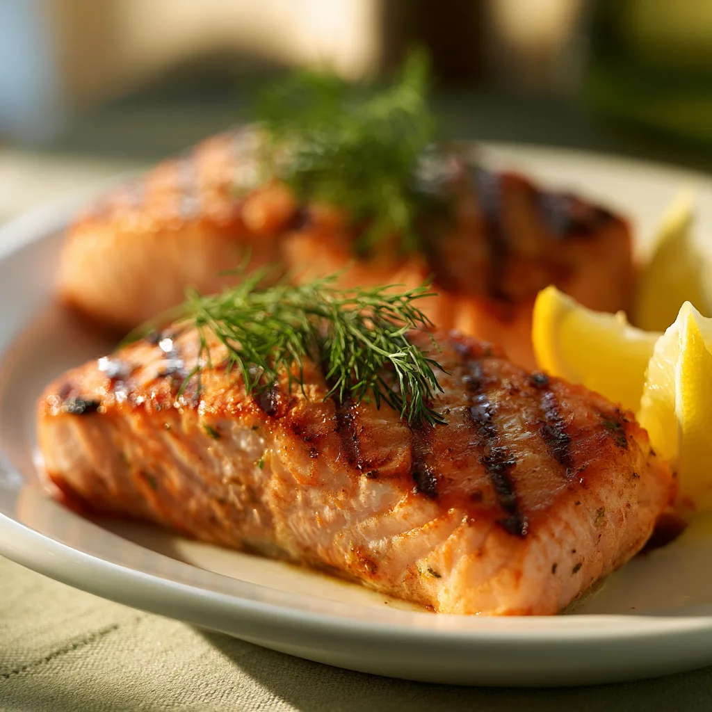 Grilled Salmon with Lemon and Dill