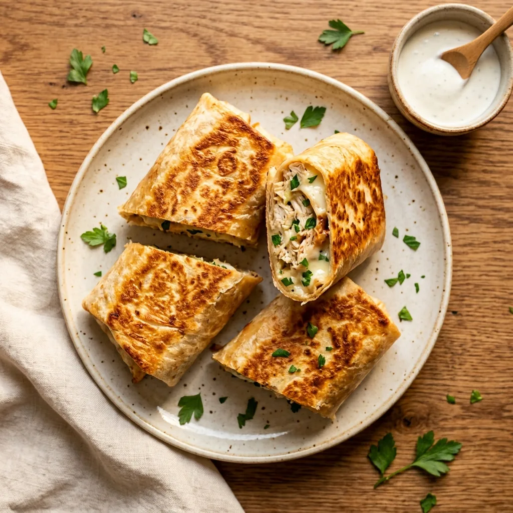 Creamy Chicken Garlic Wraps