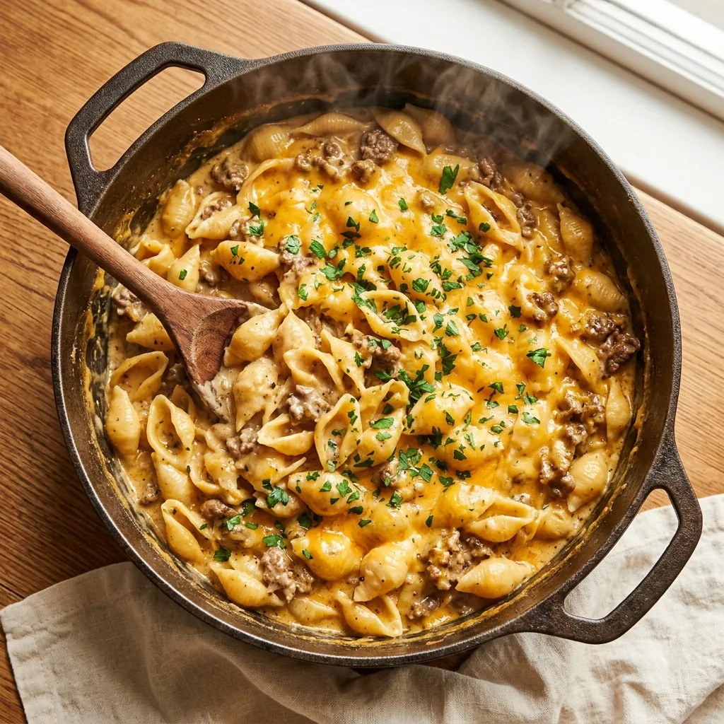 Cheesy Beef & Shells
