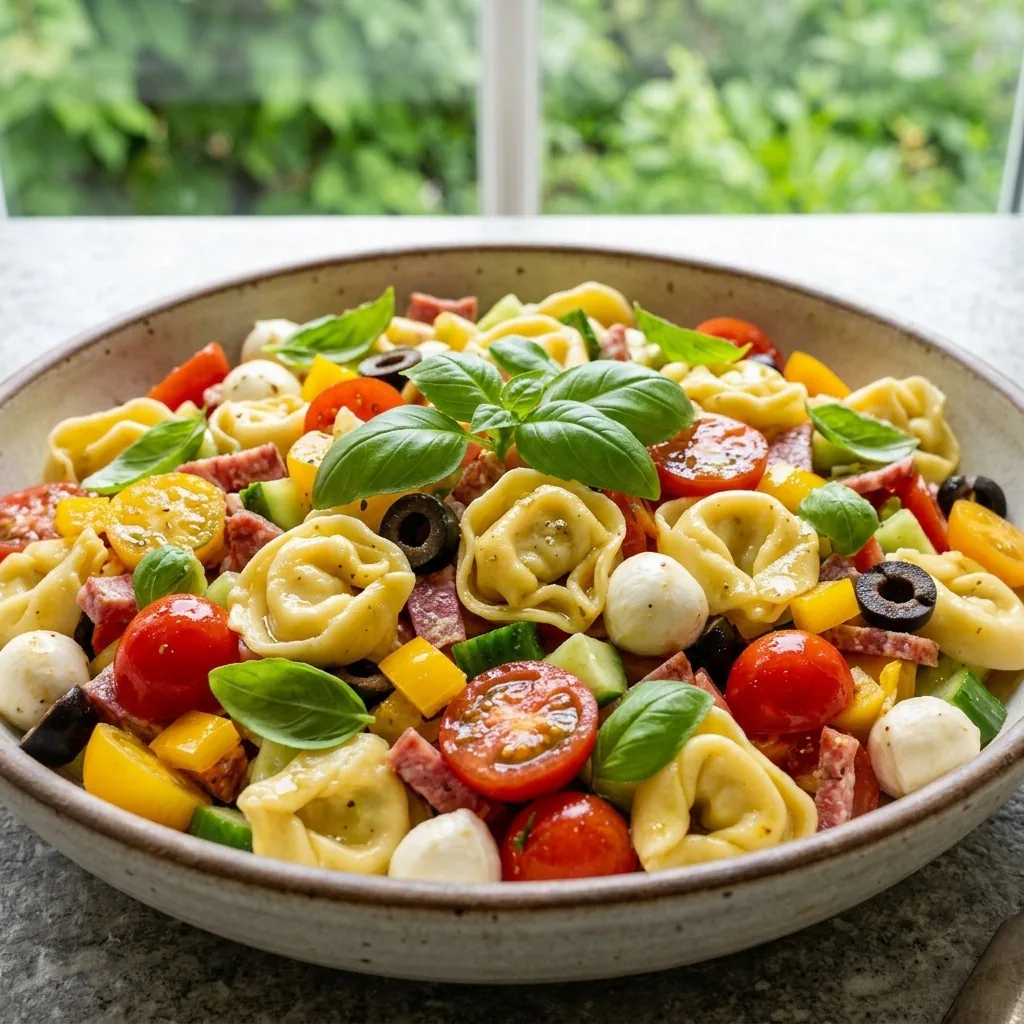 Mediterranean Tortellini Caprese Salad