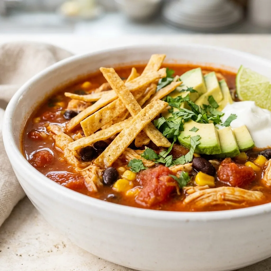 Slow Cooker Chicken Tortilla Soup