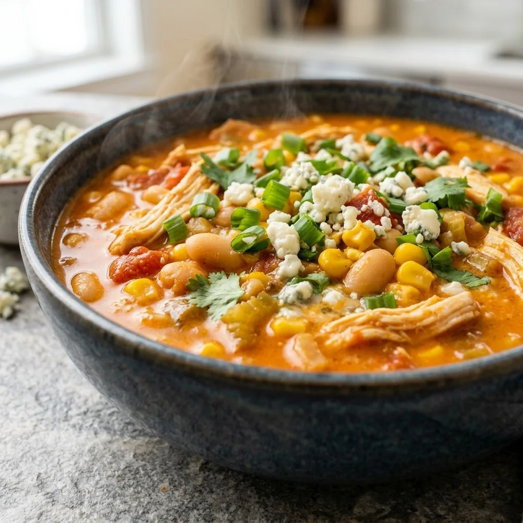 Slow Cooker Buffalo Chicken Chili