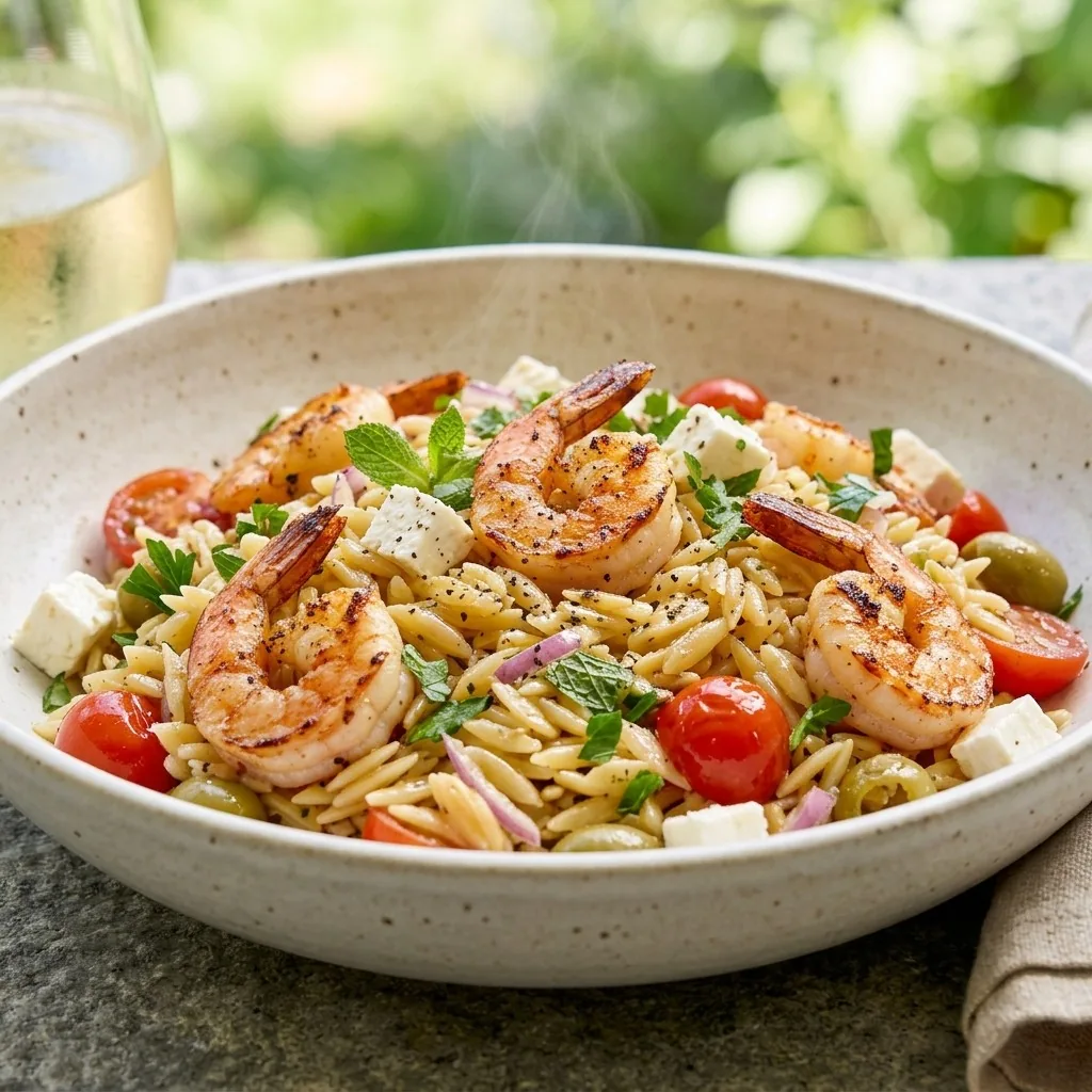 Mediterranean Shrimp Orzo