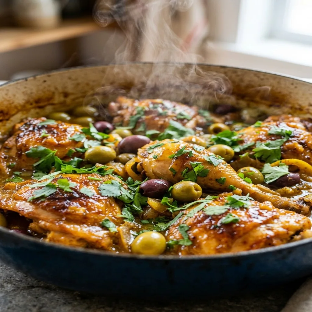 Oven-Baked Moroccan Chicken with Olives