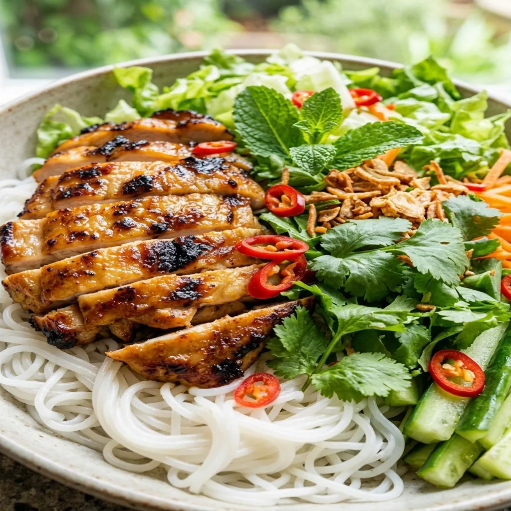 Vietnamese Lemongrass Chicken with Vermicelli Noodle Salad