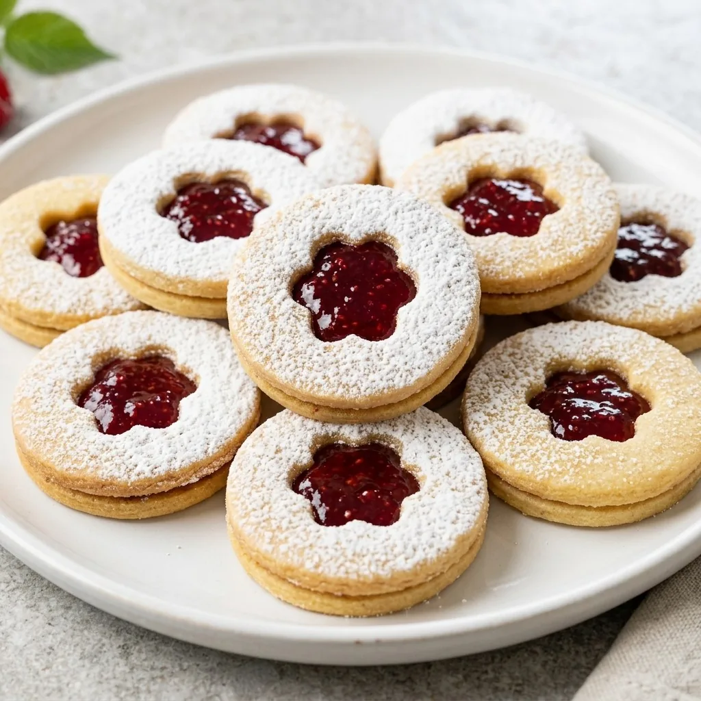 Raspberry Linzer Cookies