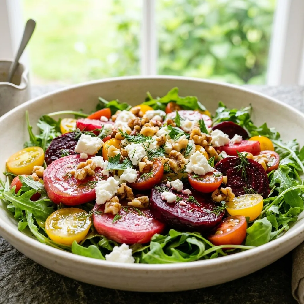Roasted Beet Salad with Feta and Walnuts