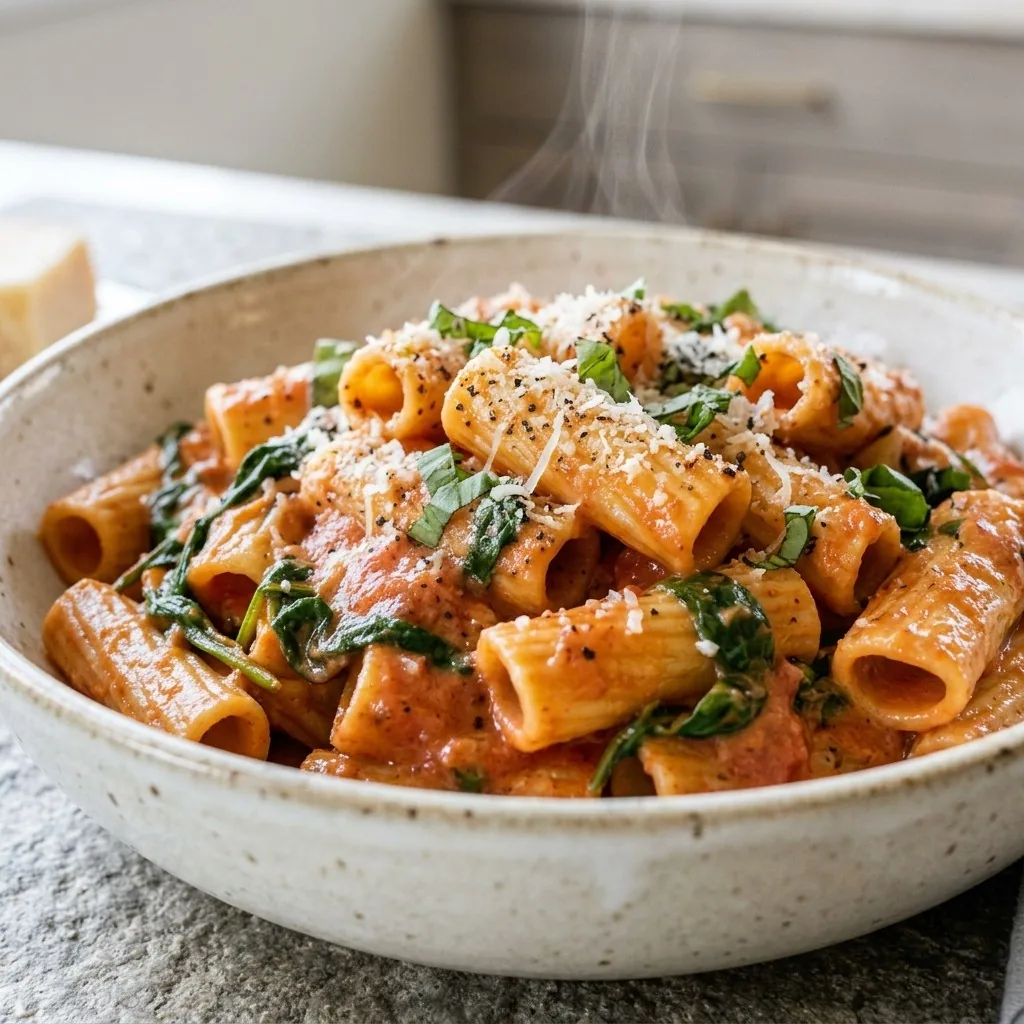 Creamy Tomato and Spinach Pasta