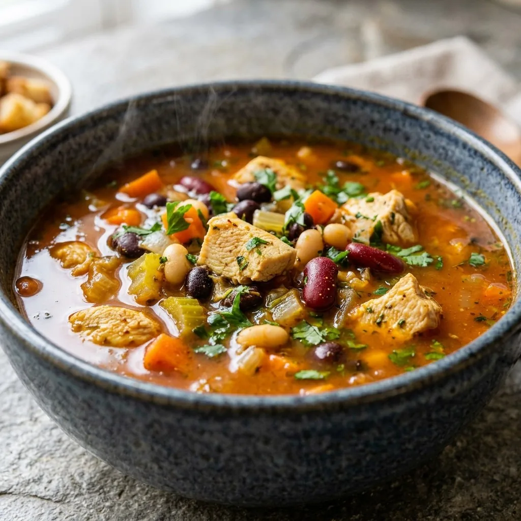 Three Bean Chicken Soup