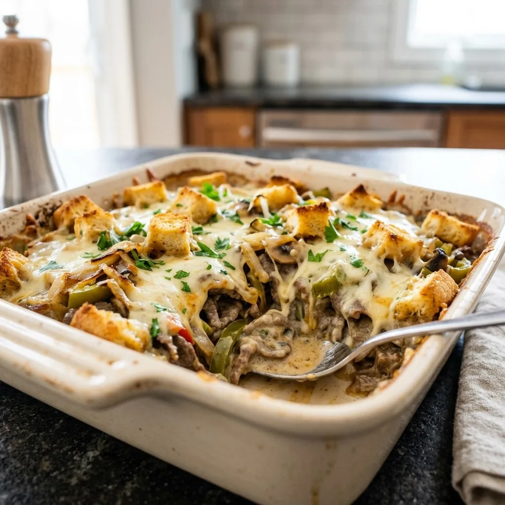 Philly Cheesesteak Casserole