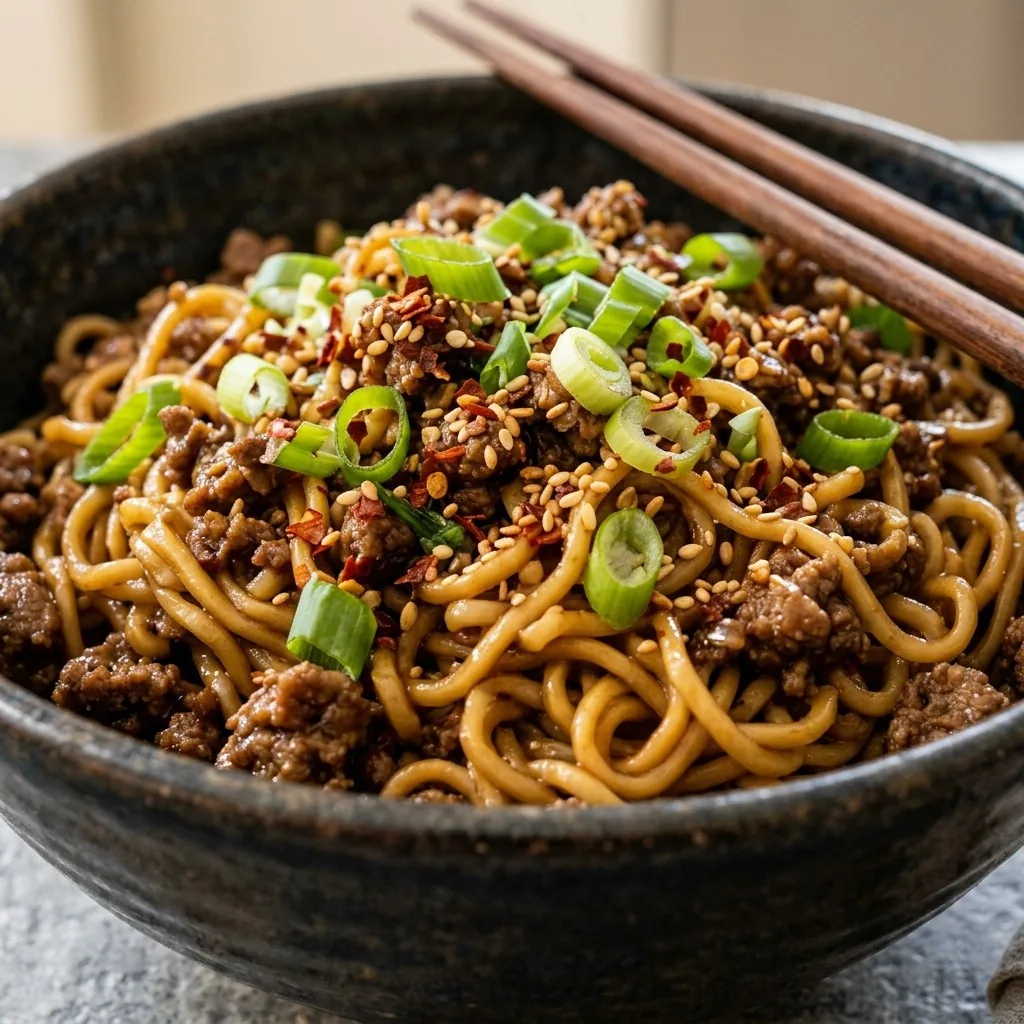 Asian Ground Beef Noodles